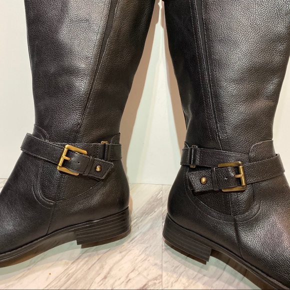 Naturalizer Jackie Black Leather Tall Boot 7W - Picture 6 of 13